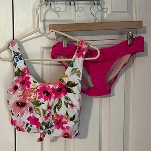 Women’s pink floral swim suit